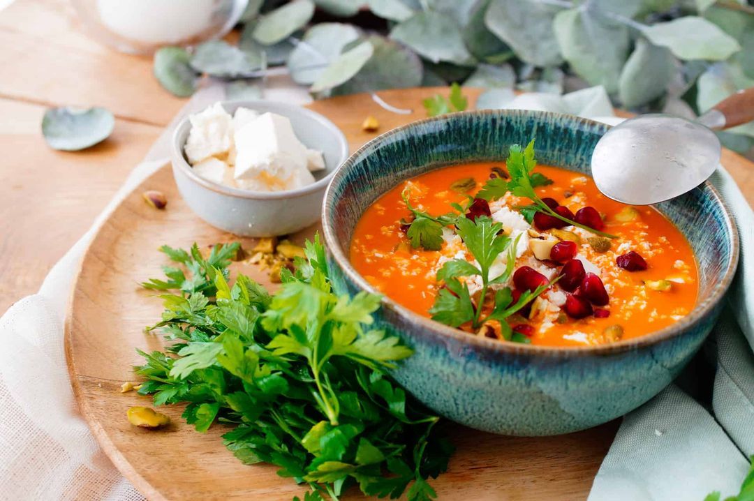 Moroccan pumpkin soup with coconut milk