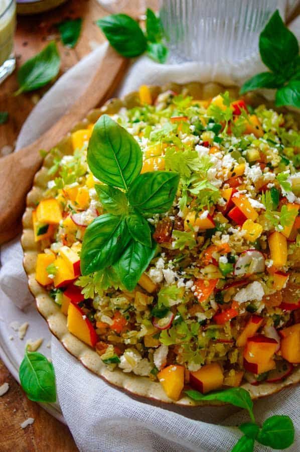 Rice salad with nectarine