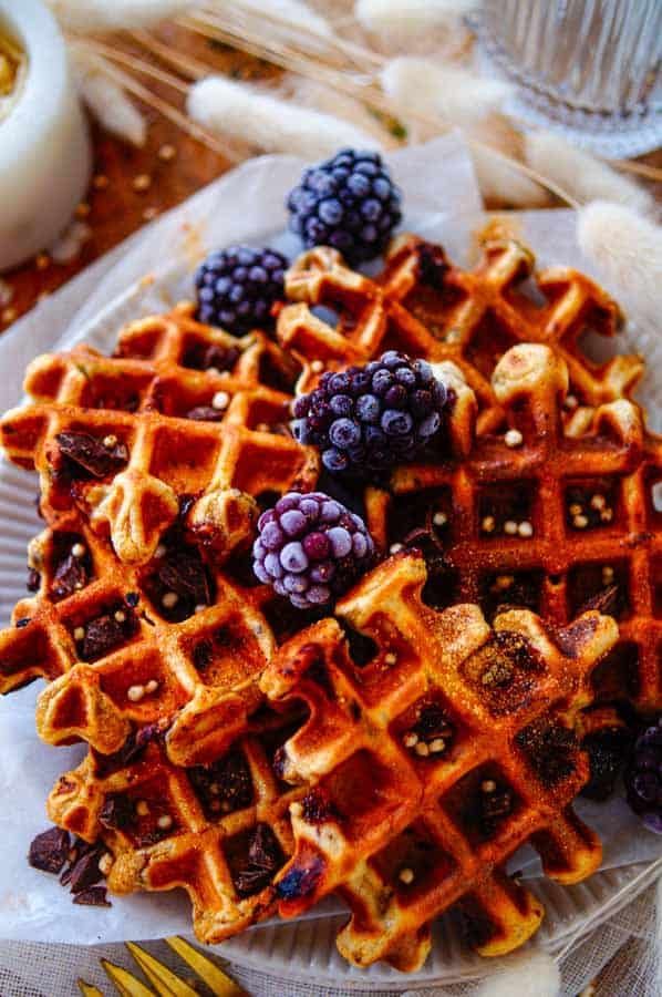 Yogurt waffles with chocolate