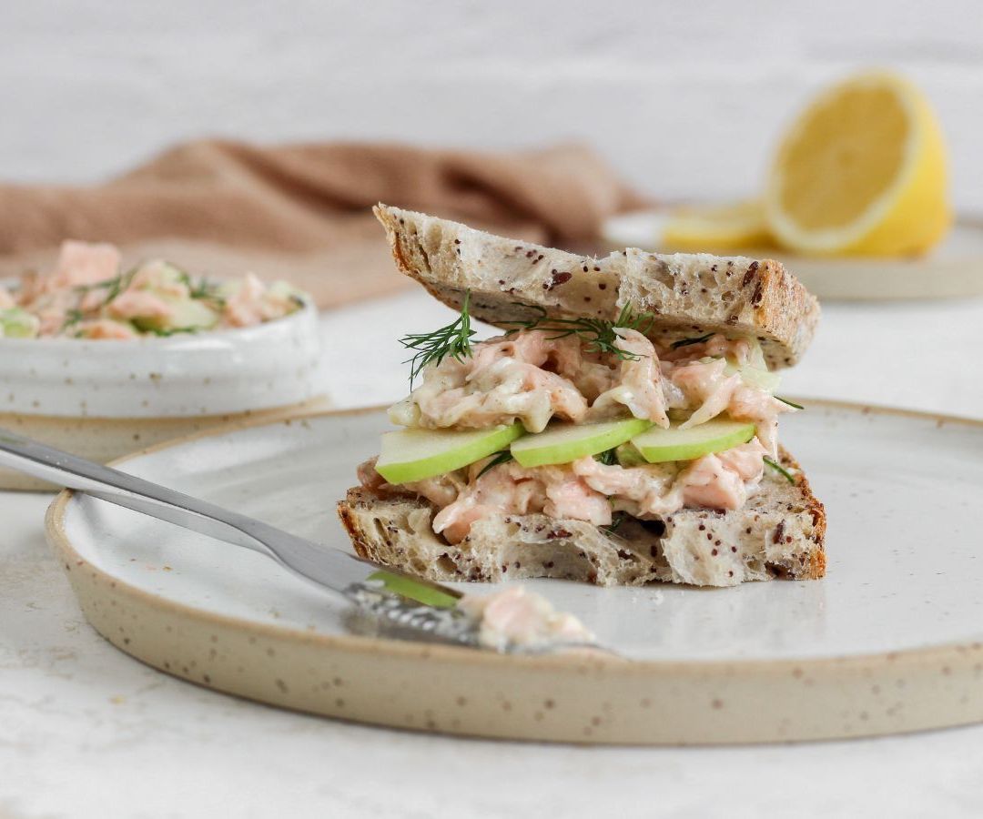 Salmon salad with fresh salmon