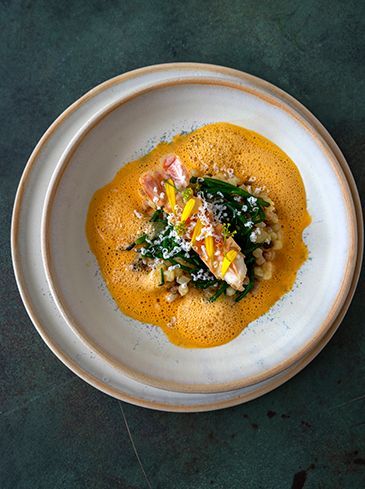 Langoustine, Sardinian fregola, langoustinejus, keg