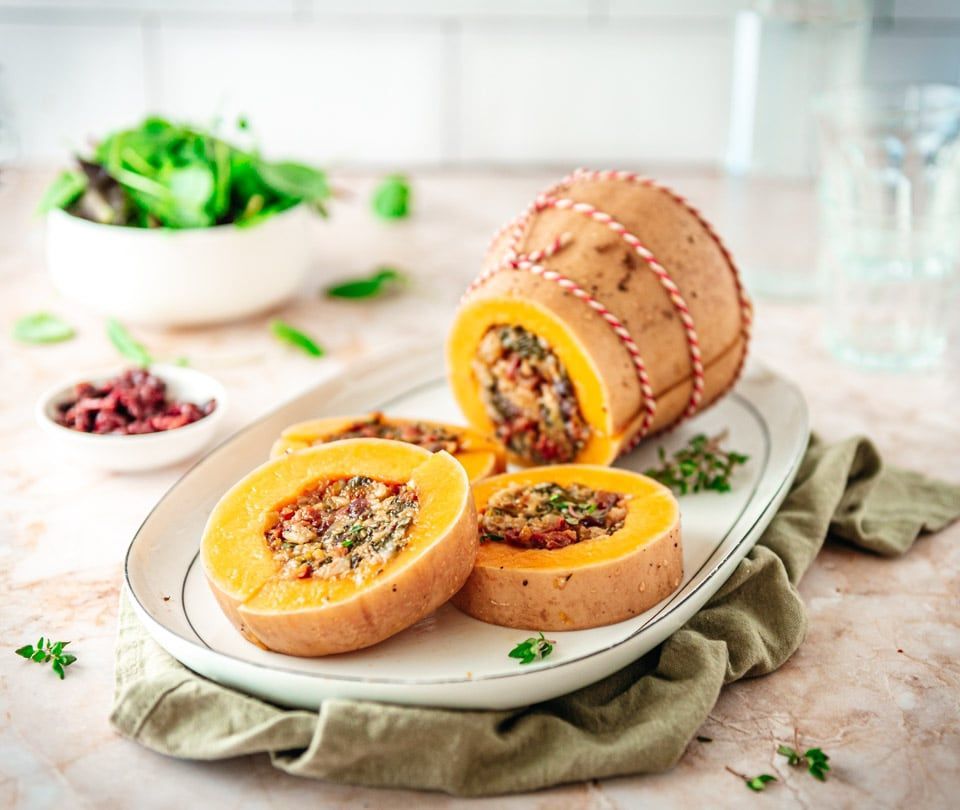 Stuffed pumpkin (vegetarian main course)