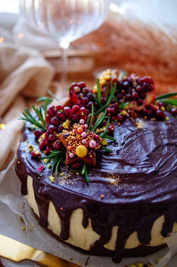 Chocolate cake with marzipan