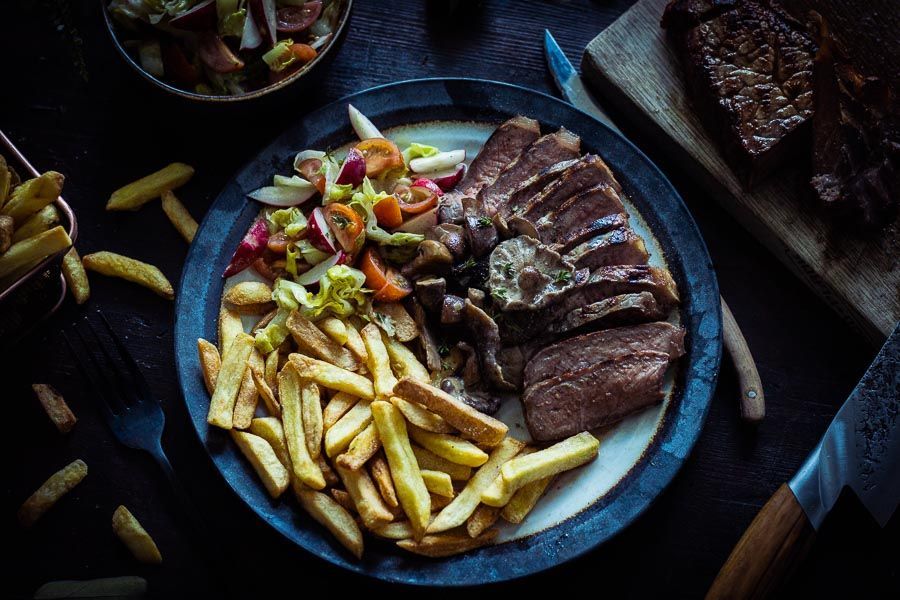 Sirloin with Royal Mushrooms