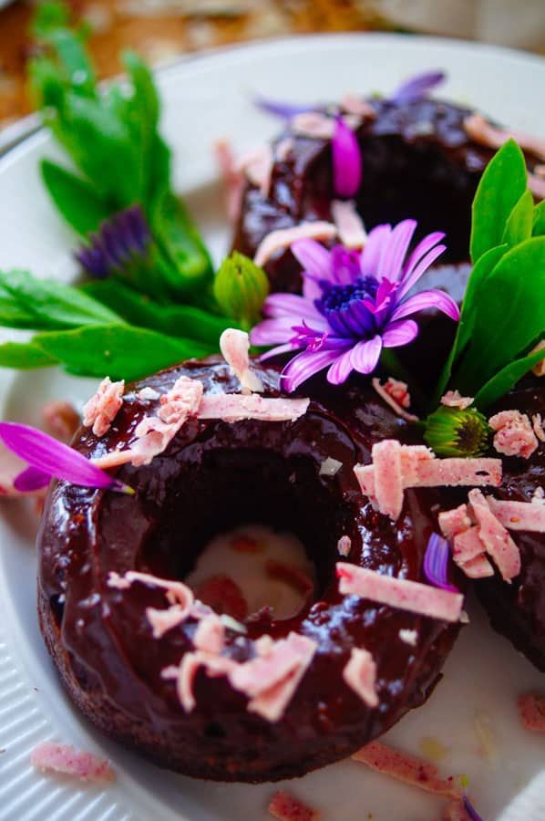 Sweet potato donuts with chocolate
