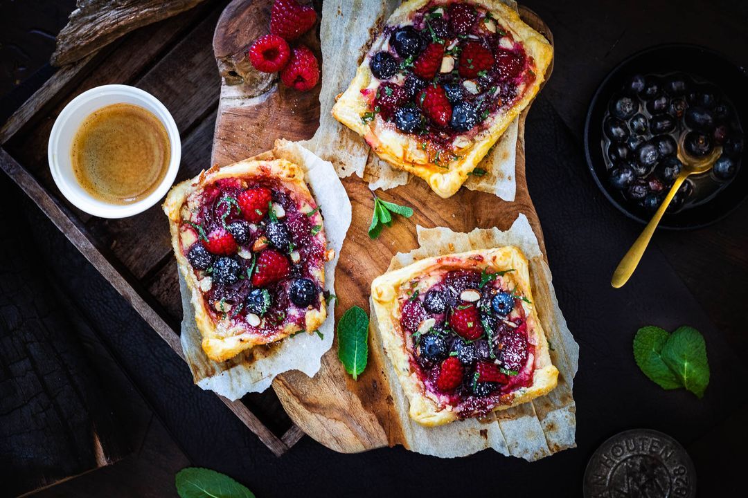 Wienerbrod Danish cream cheese pastry with red fruits