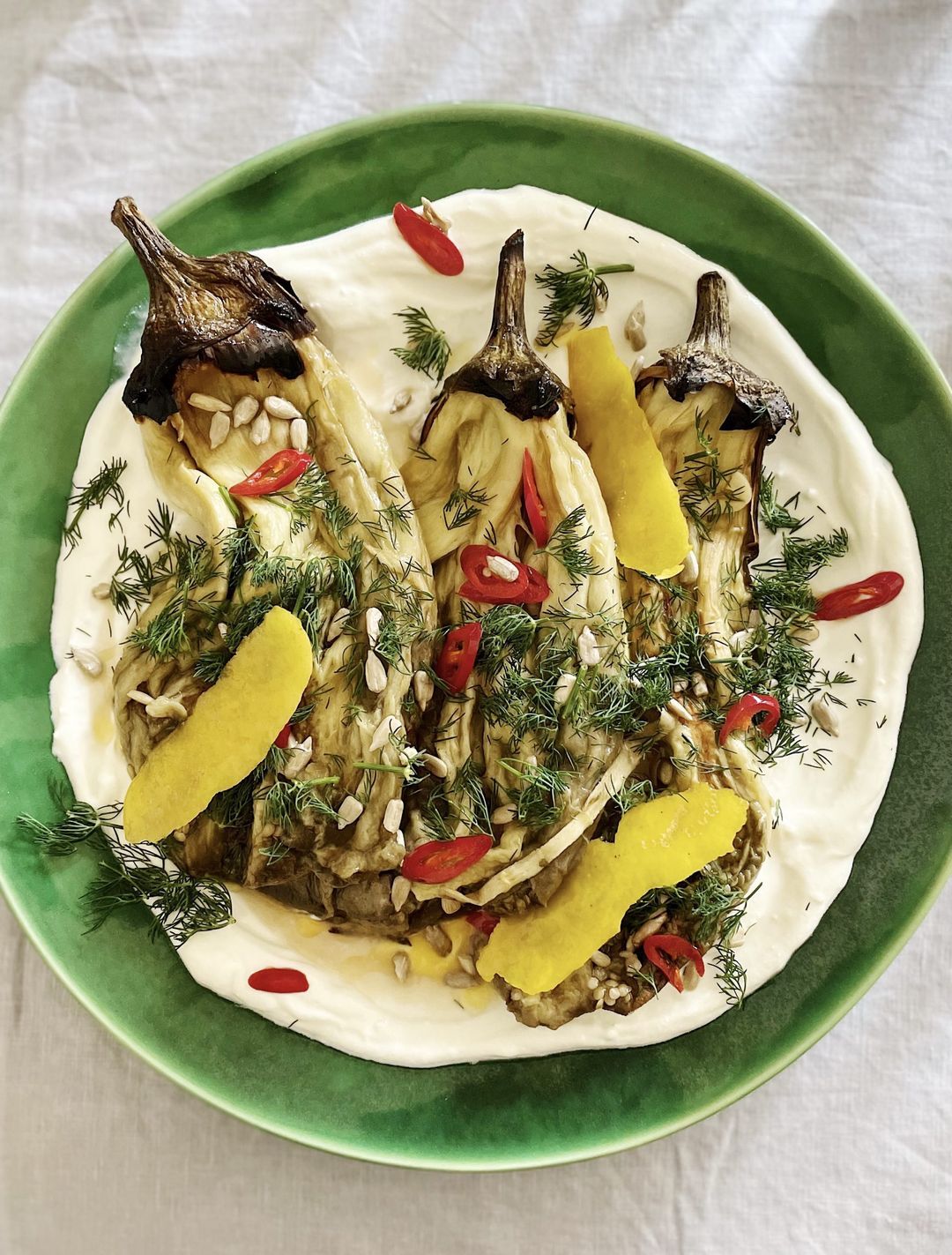Baked Eggplant With Turkish Yogurt And Dill