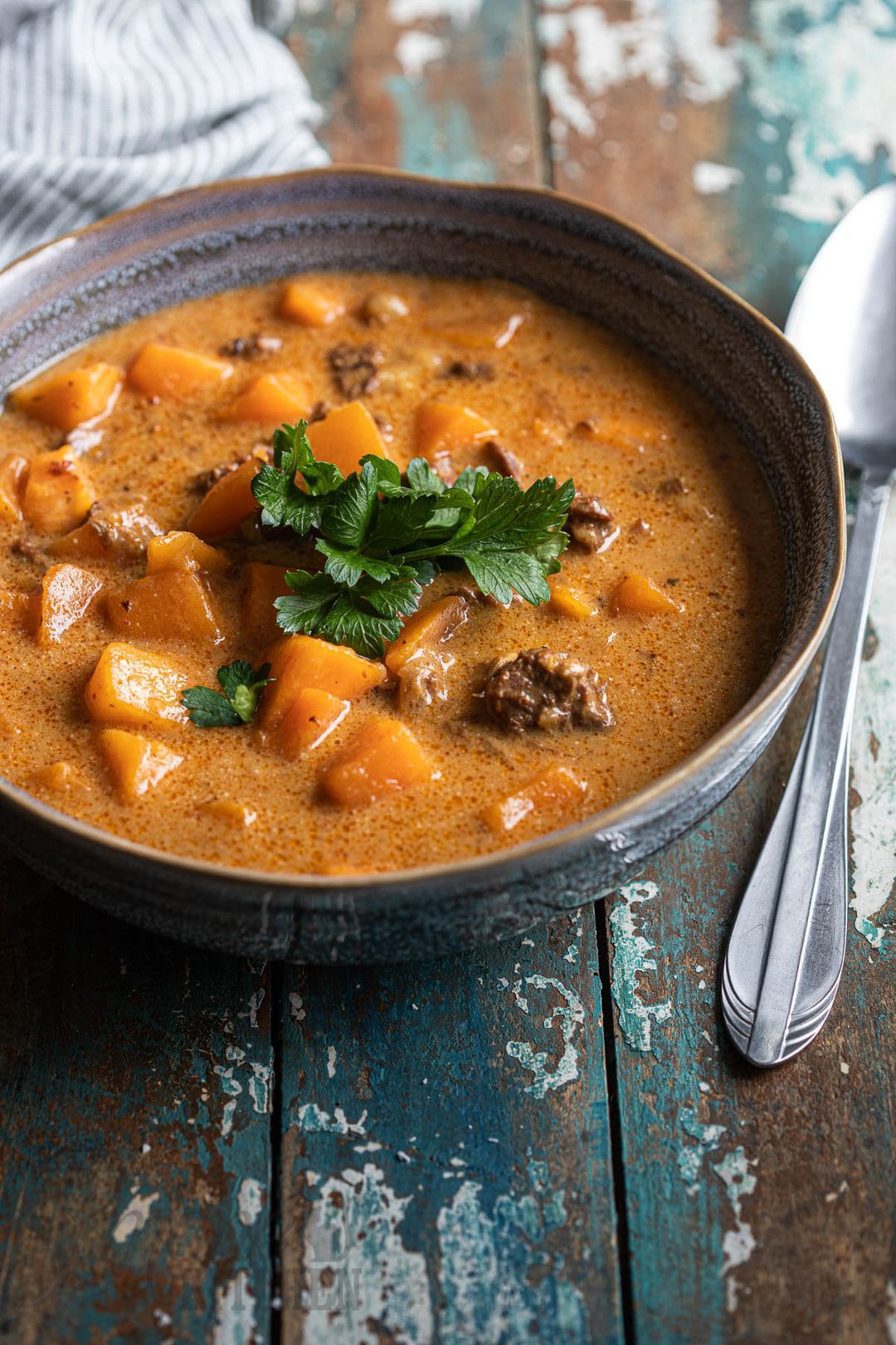 Pumpkin curry with beef
