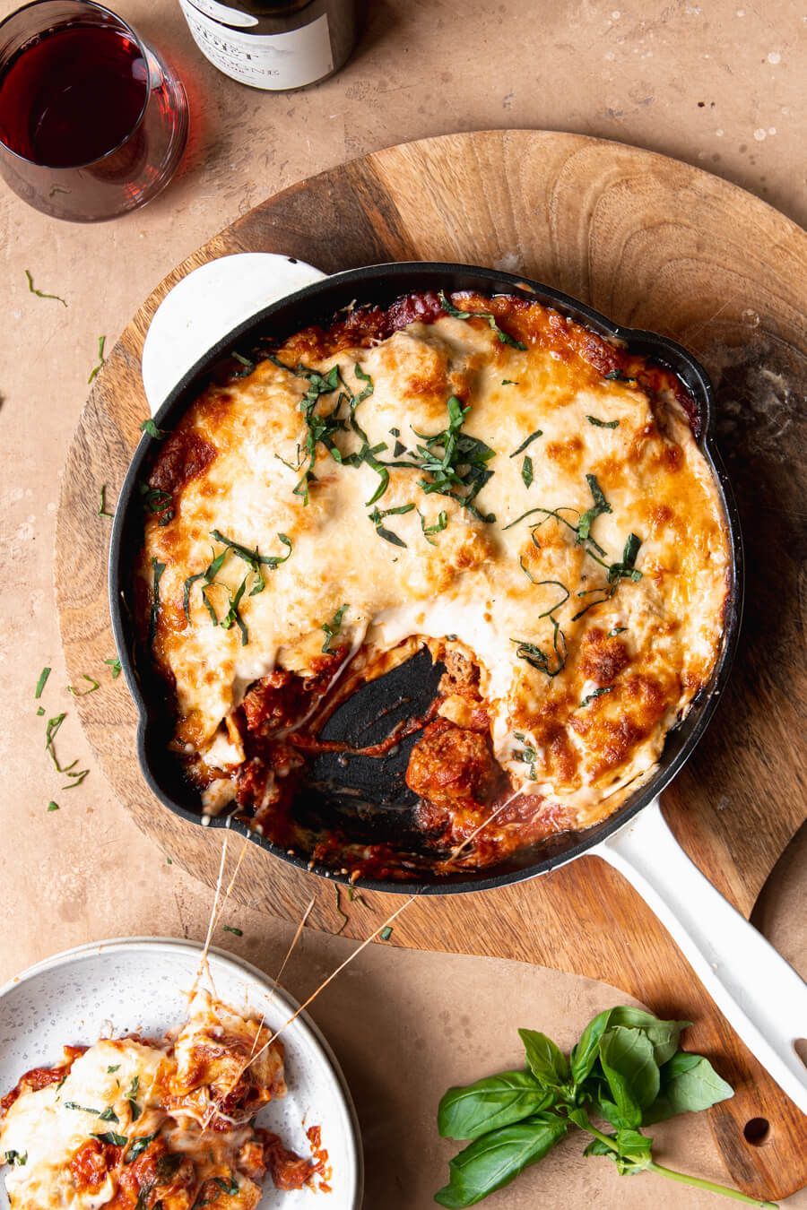 Lasagna with meatballs