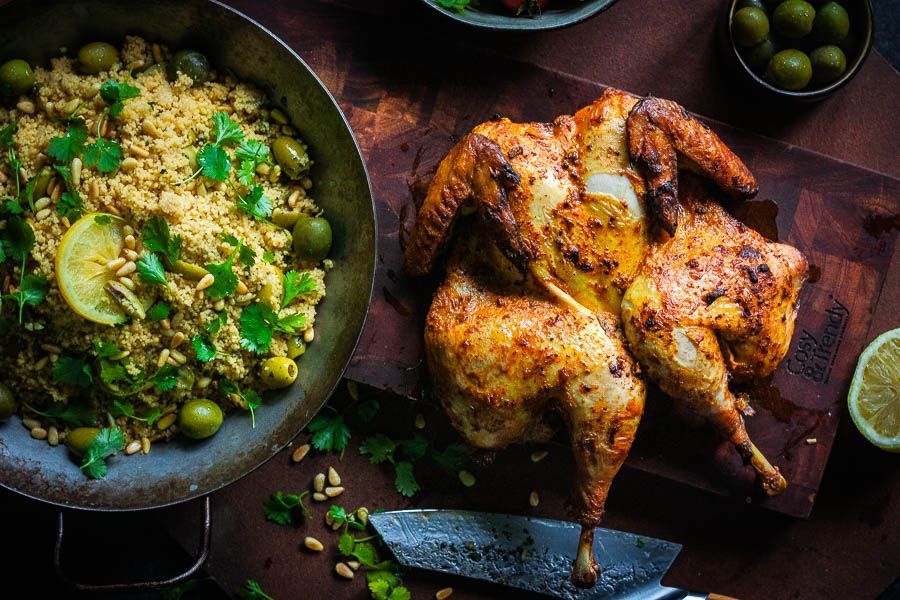Moroccan grilled chicken with sour cream marinade
