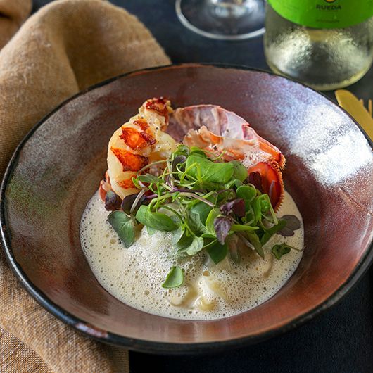 Crab & scampi ravioli with lobster