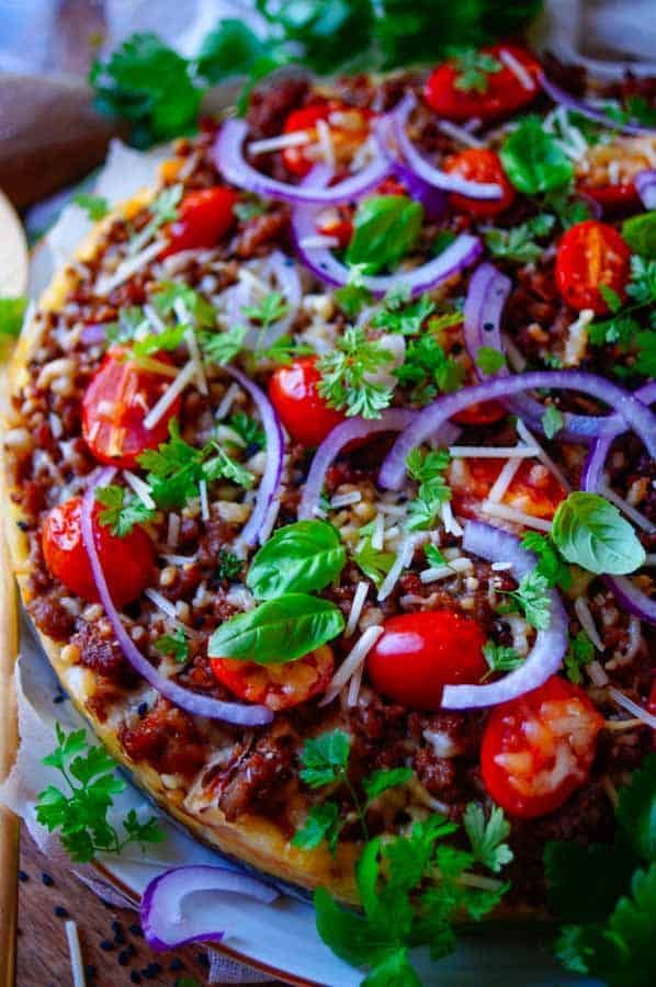 Potato pie with minced meat