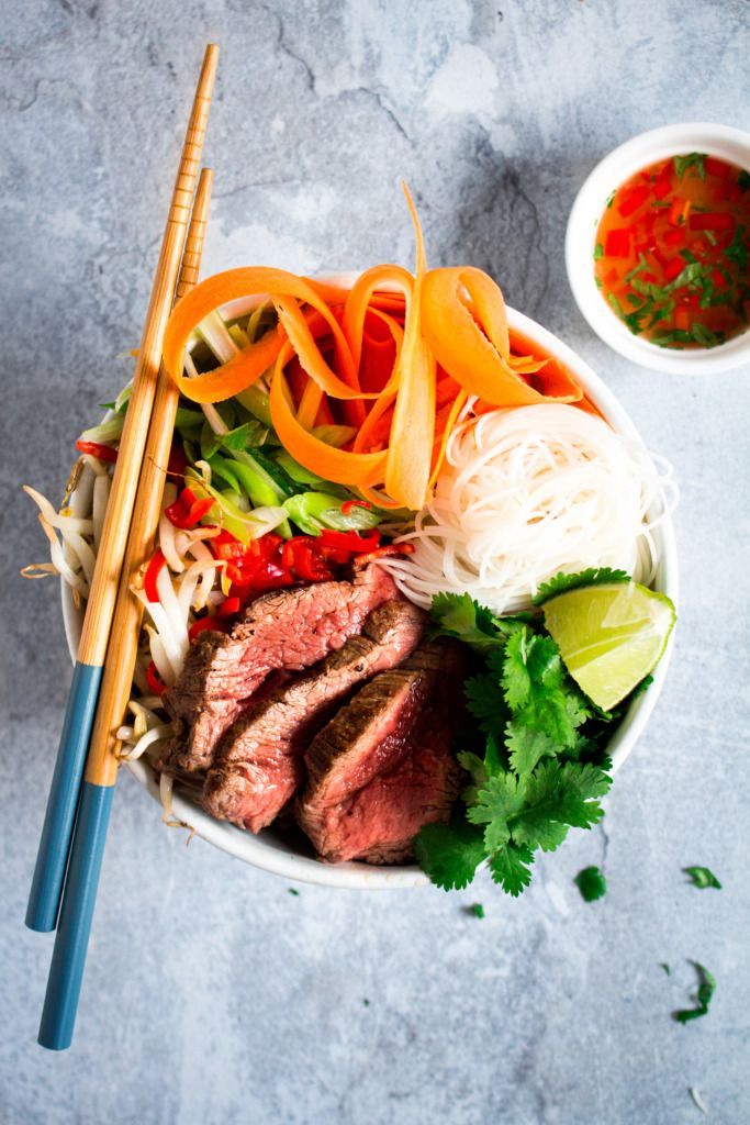 Vietnamese noodles with fillet pur