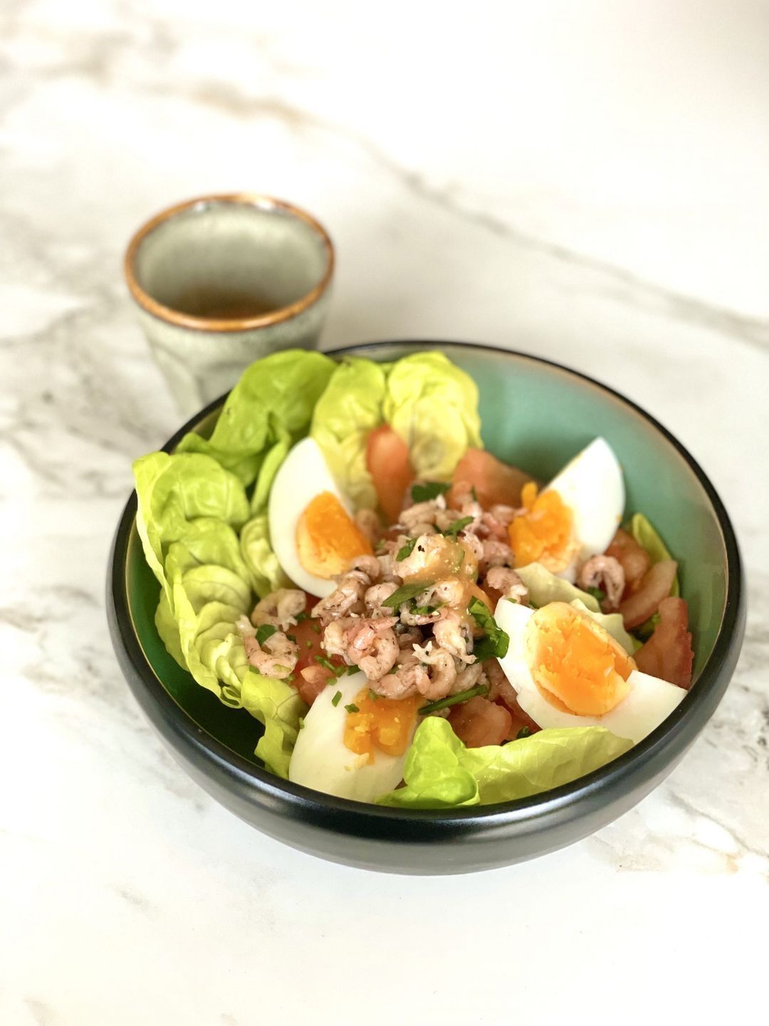 Shrimp salad with tomato vinaigrette