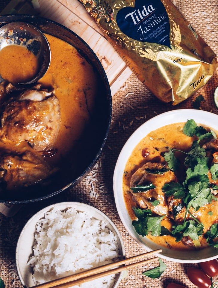 Red curry with chicken and Jasmin rice