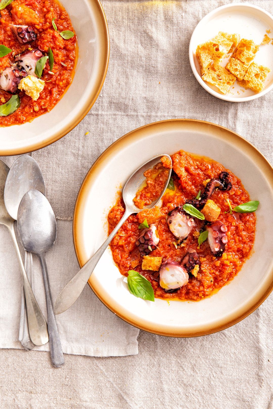 Pappa al pomodoro – bread soup with octopus