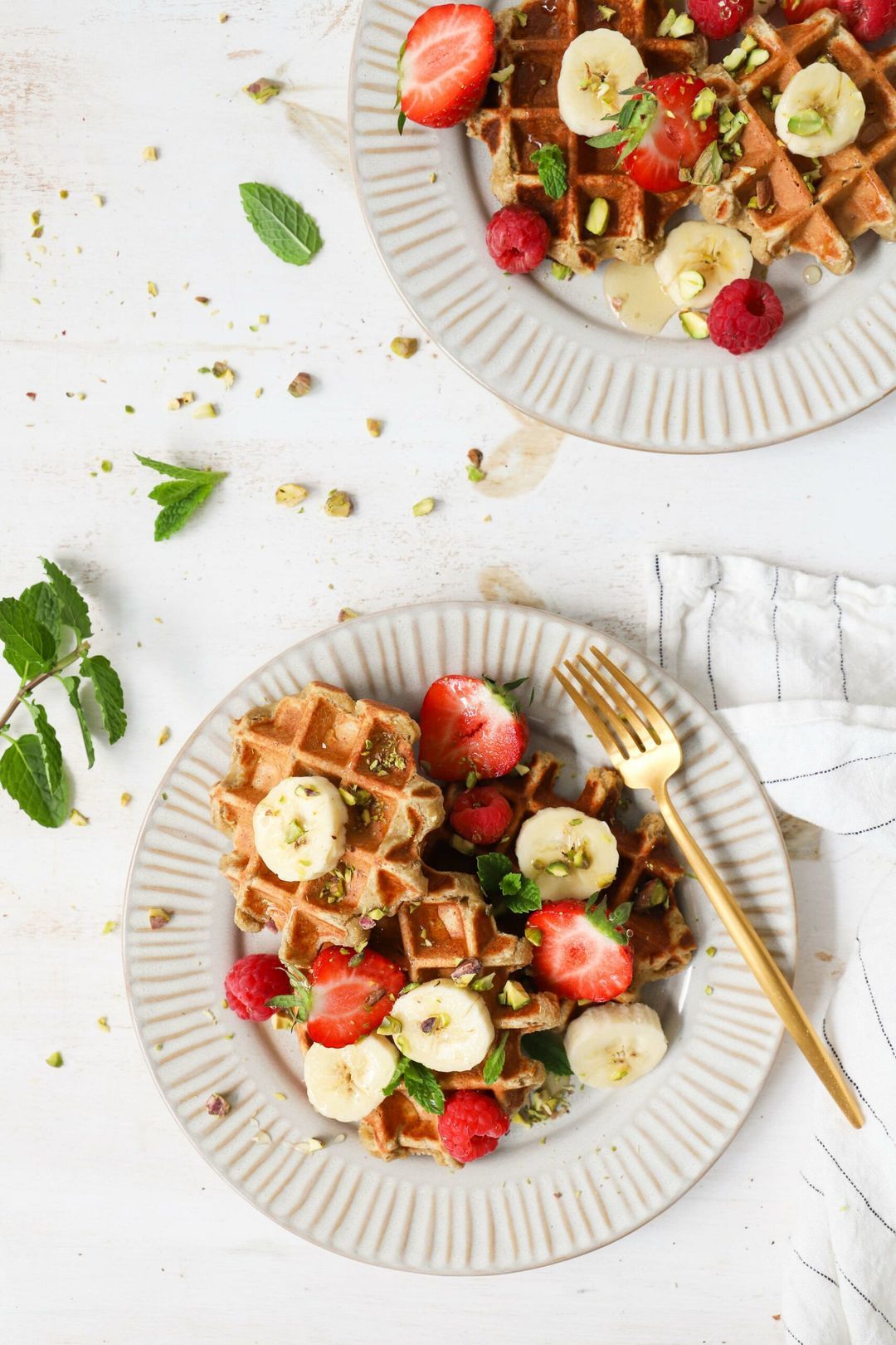 Banana oatmeal waffles