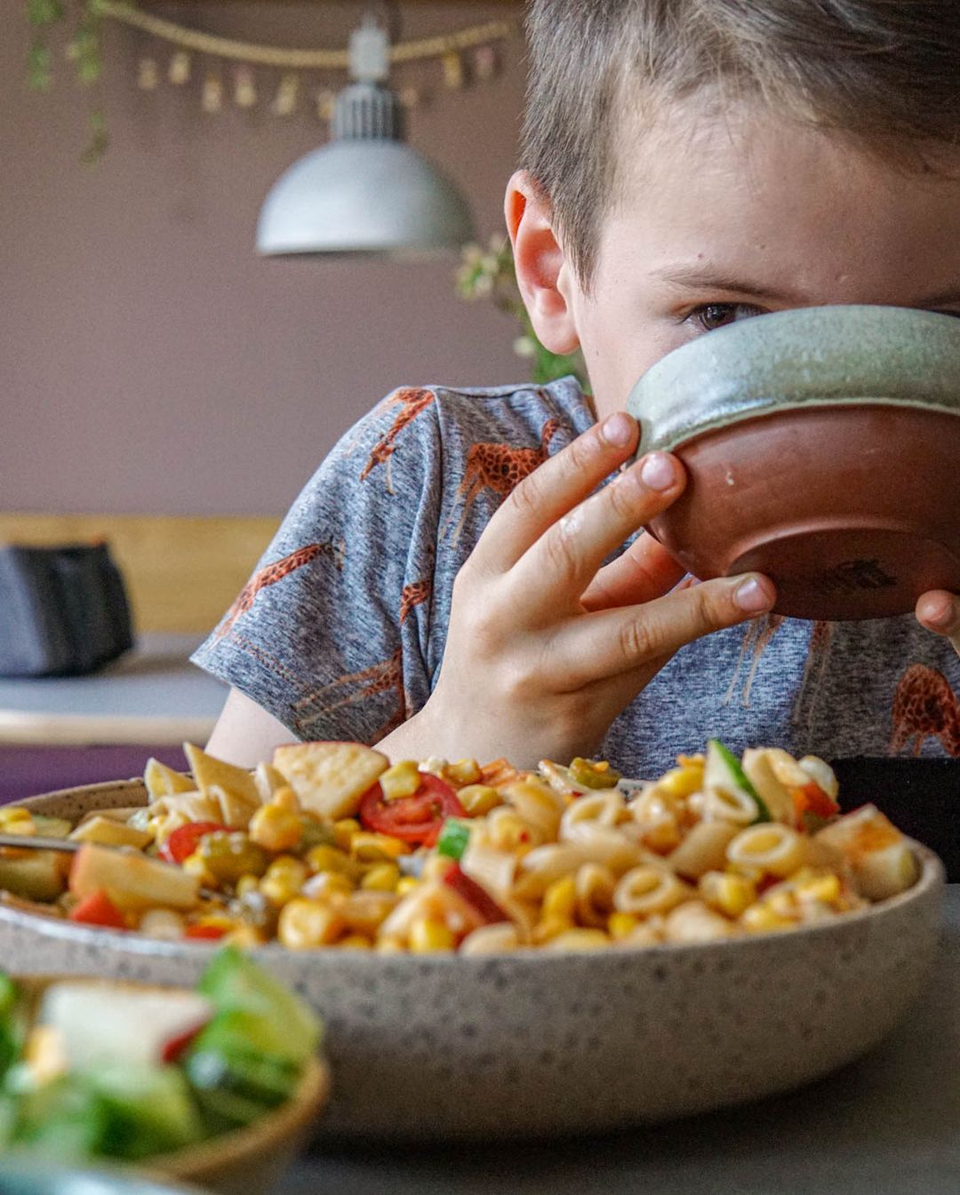Kidsproof vegetarian pasta salad
