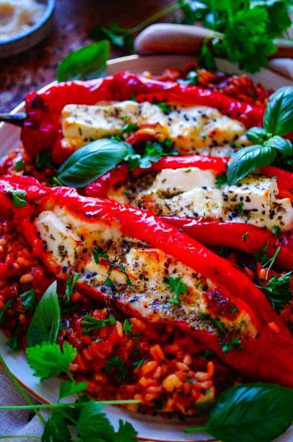 Tomato risotto with stuffed peppers - elien's cuisine