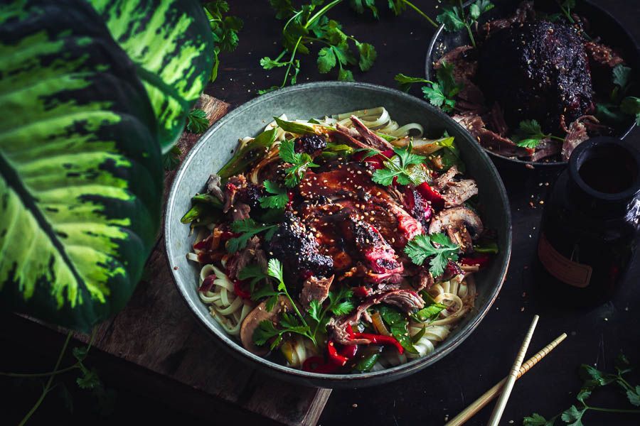 Smoky Black Pepper Lamb Noodles
