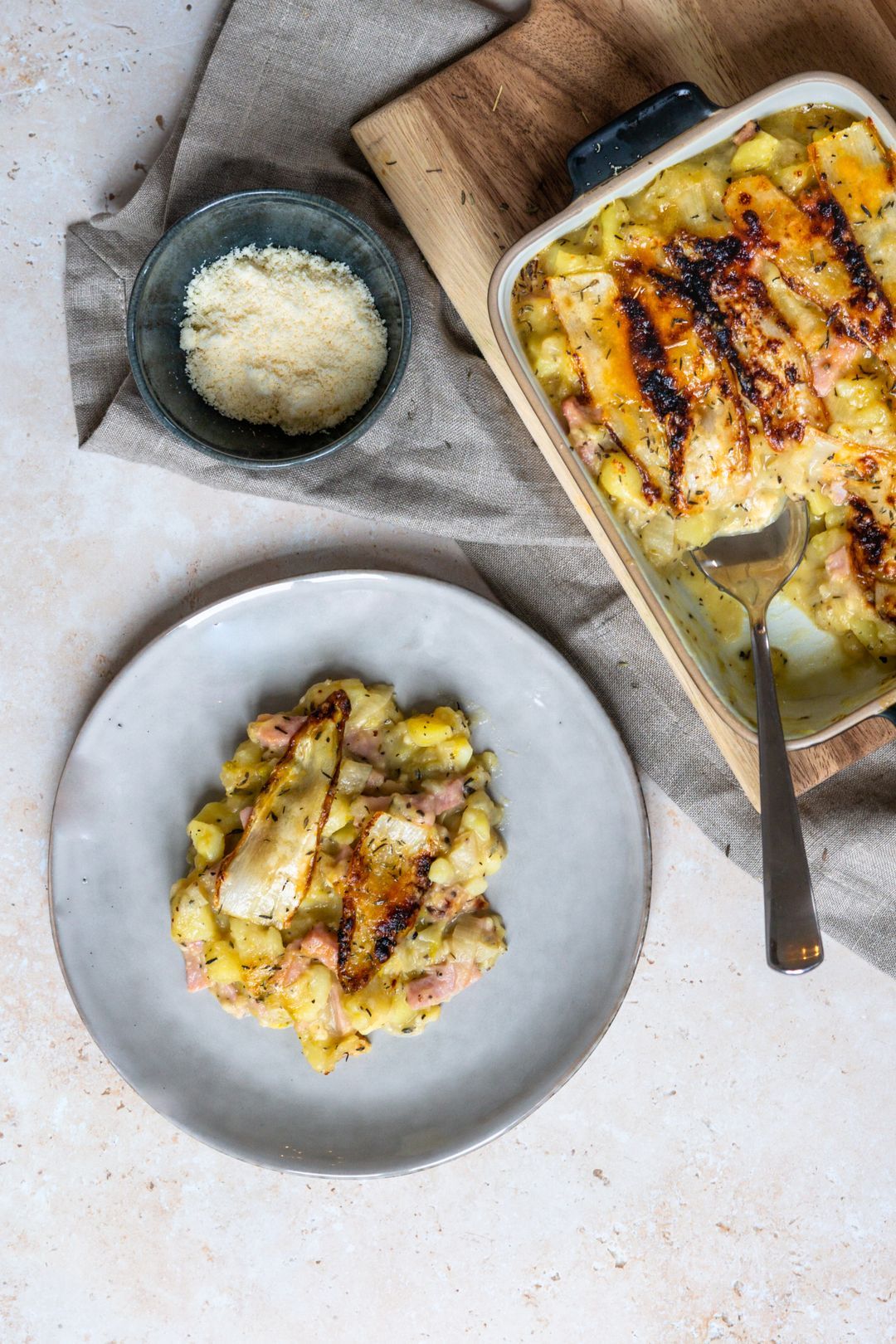 Chicory stew ham and cheese