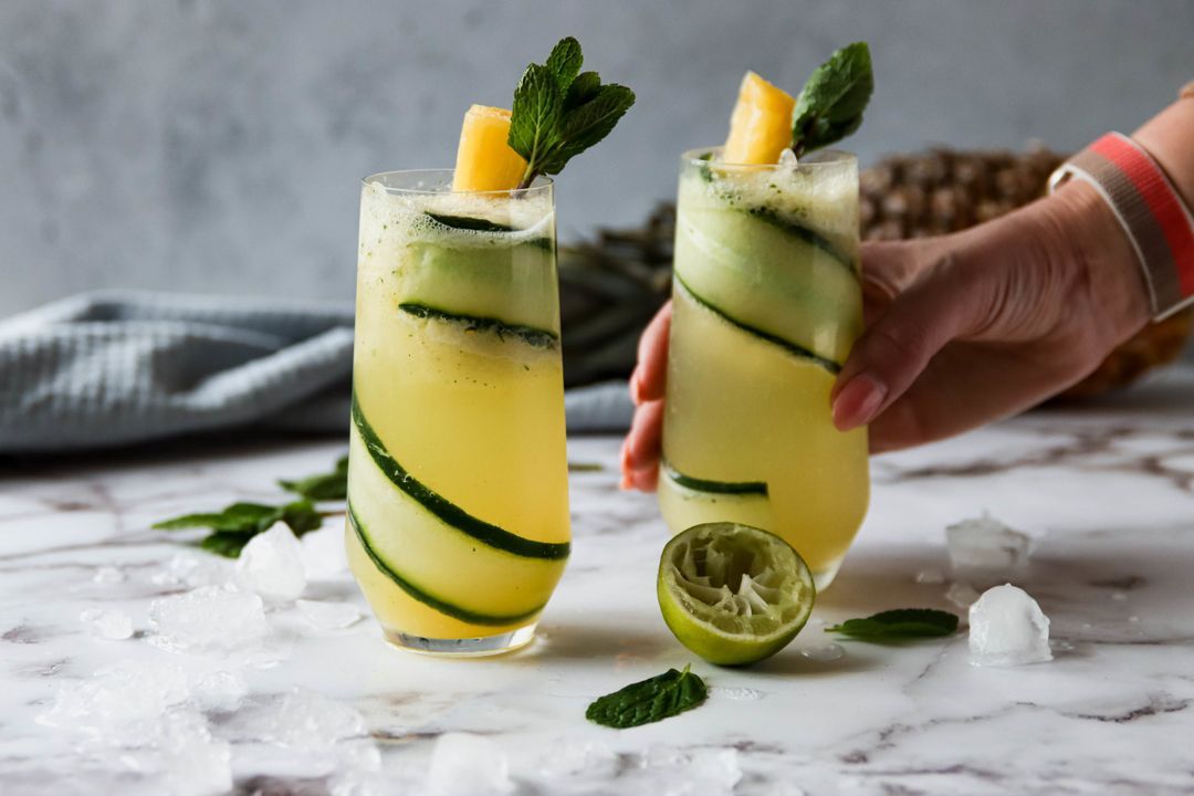 Pineapple mint lime mocktail