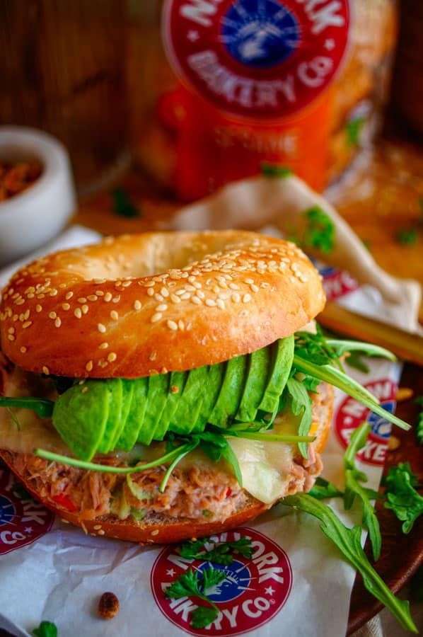 Bagel with healthy tuna salad