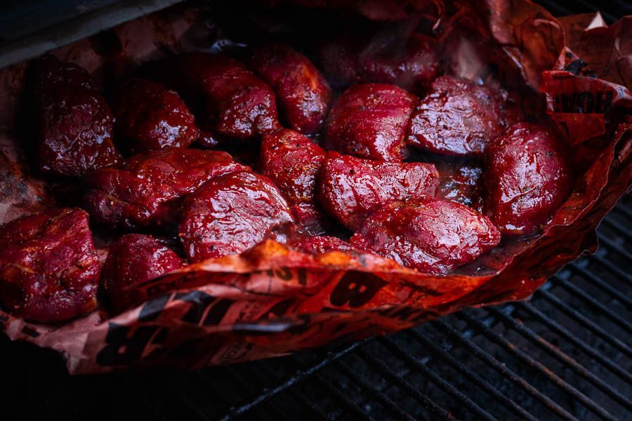 Smoked pork cheeks Slow cooked on the BBQ