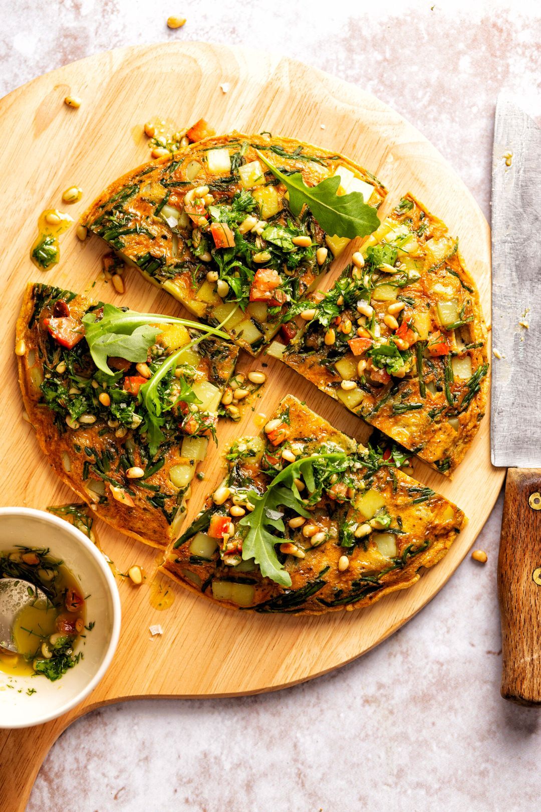 Potato tortilla with samphire