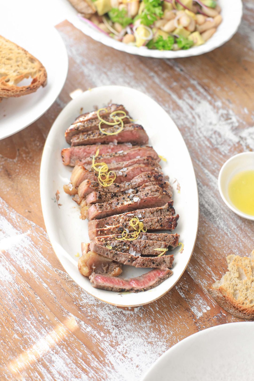 Perfectly cooked steak or entrecôte