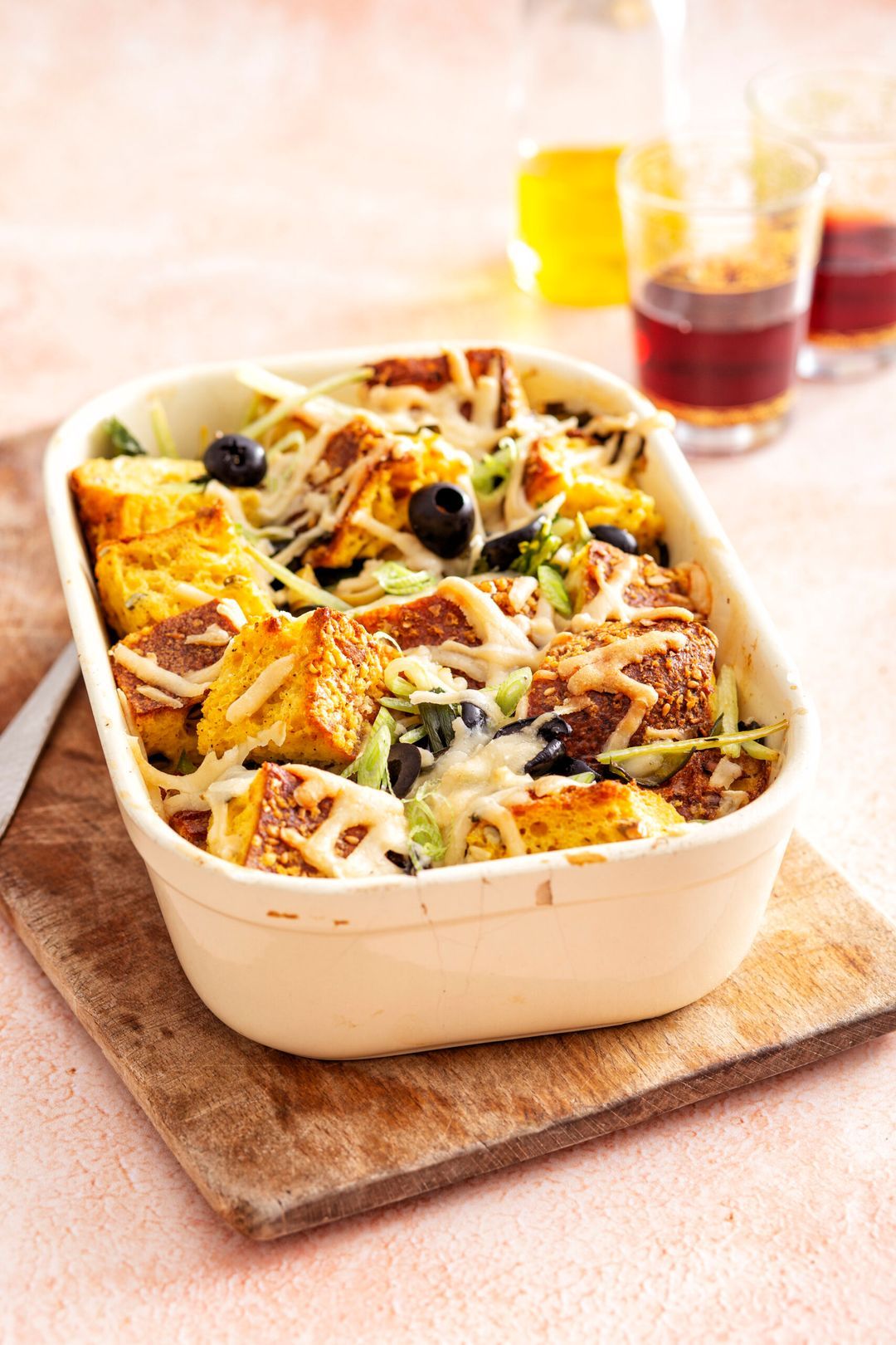 Panade – savory bread pudding with spring onion, chard and manchego