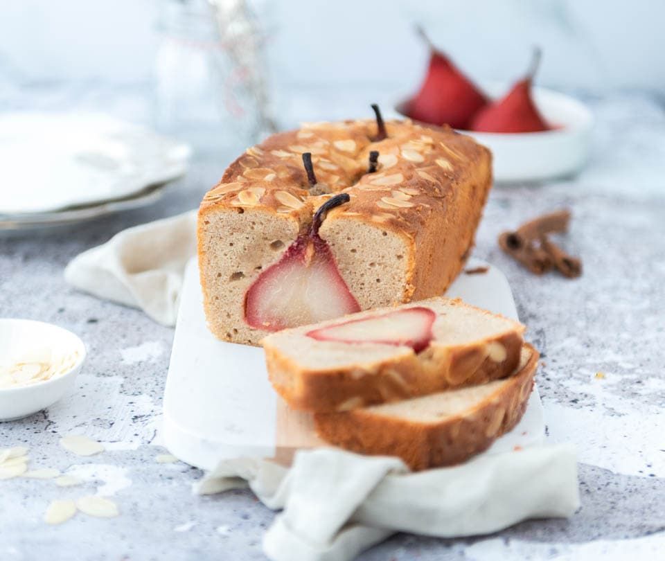 stewed pear cake