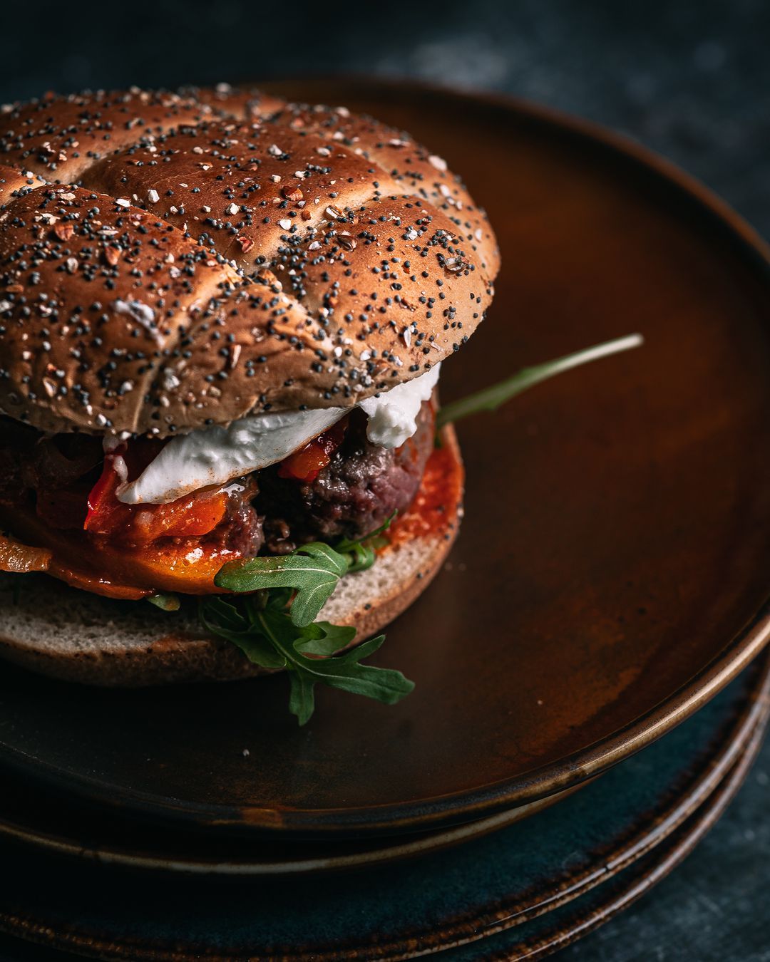 Italian burger with peperonata 🤤