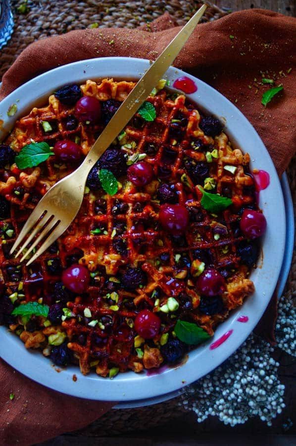 French toast from the oven with waffles