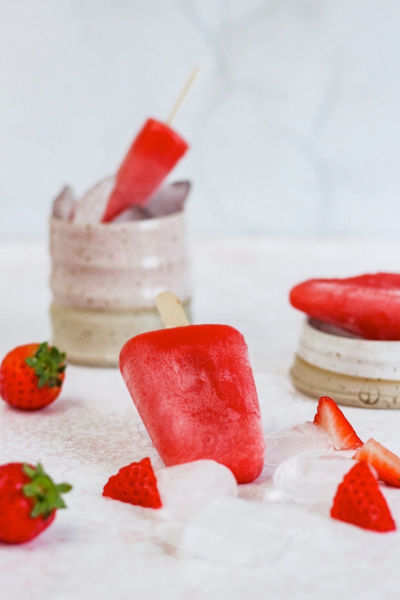 Strawberry popsicles