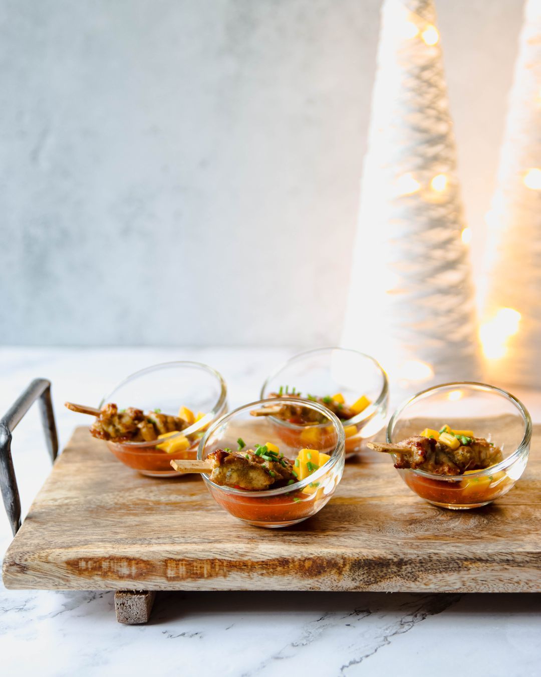 Chicken satay with spicy salsa