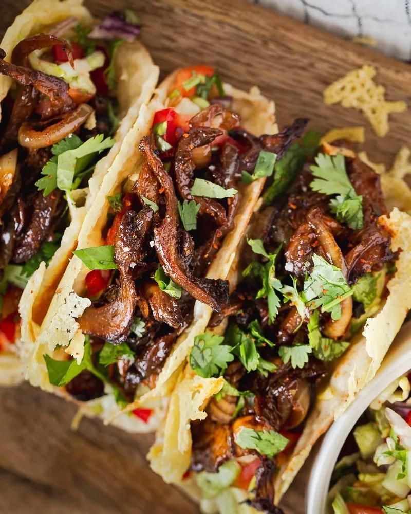 Pulled Pork Oyster Mushroom Tacos