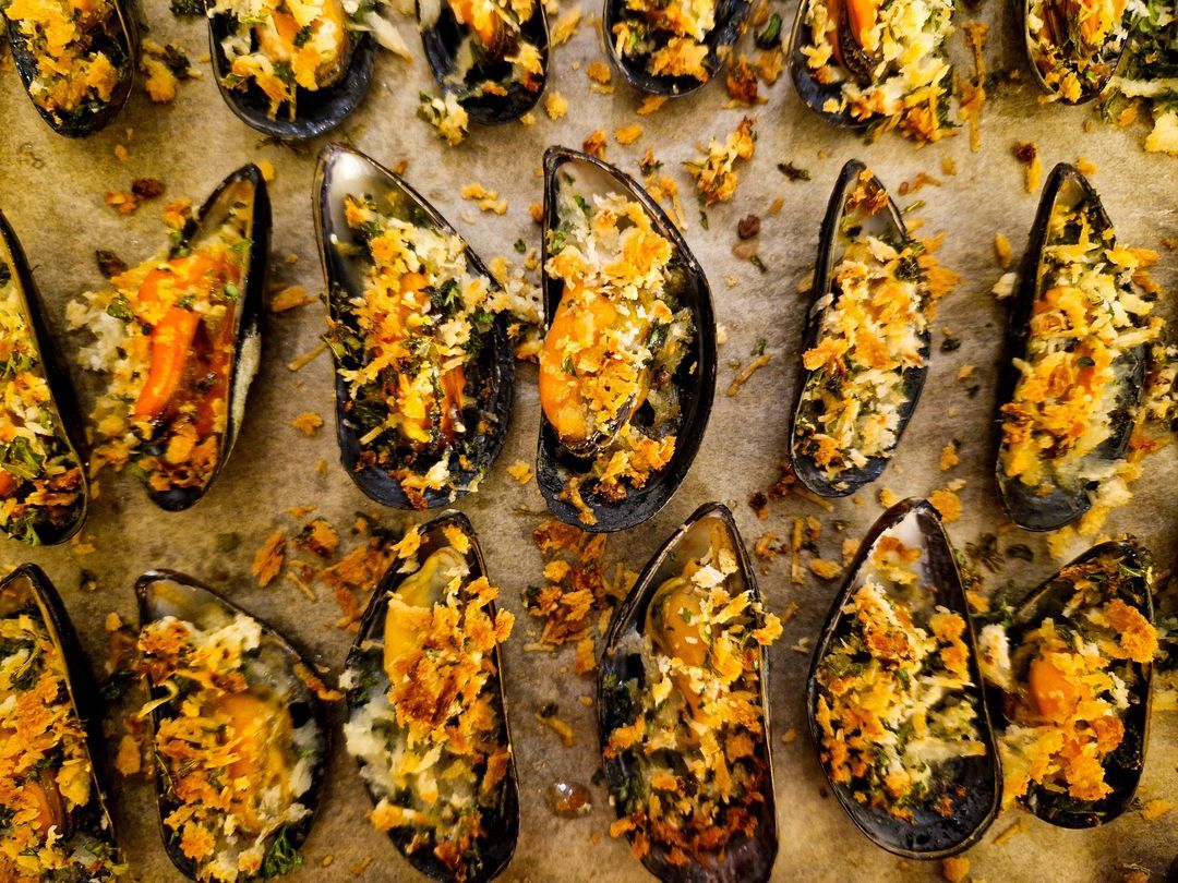 Mussels au gratin